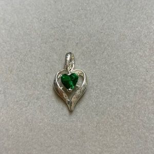 •Silver Birthstone Heart Pendant